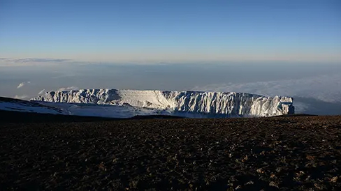 kilimanjaro glacier on shira route